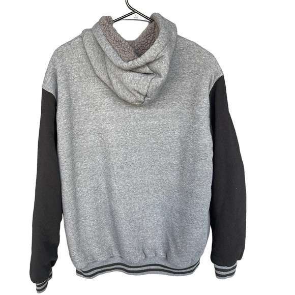 Original Deluxe Varsity Letterman Jacket Mens Extra Large XL Black Gray Rose - Picture 2 of 11